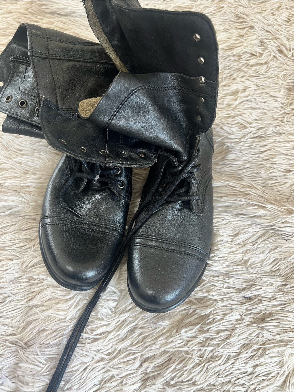 Steve Madden Black Women's Lace-Up Combat Boots